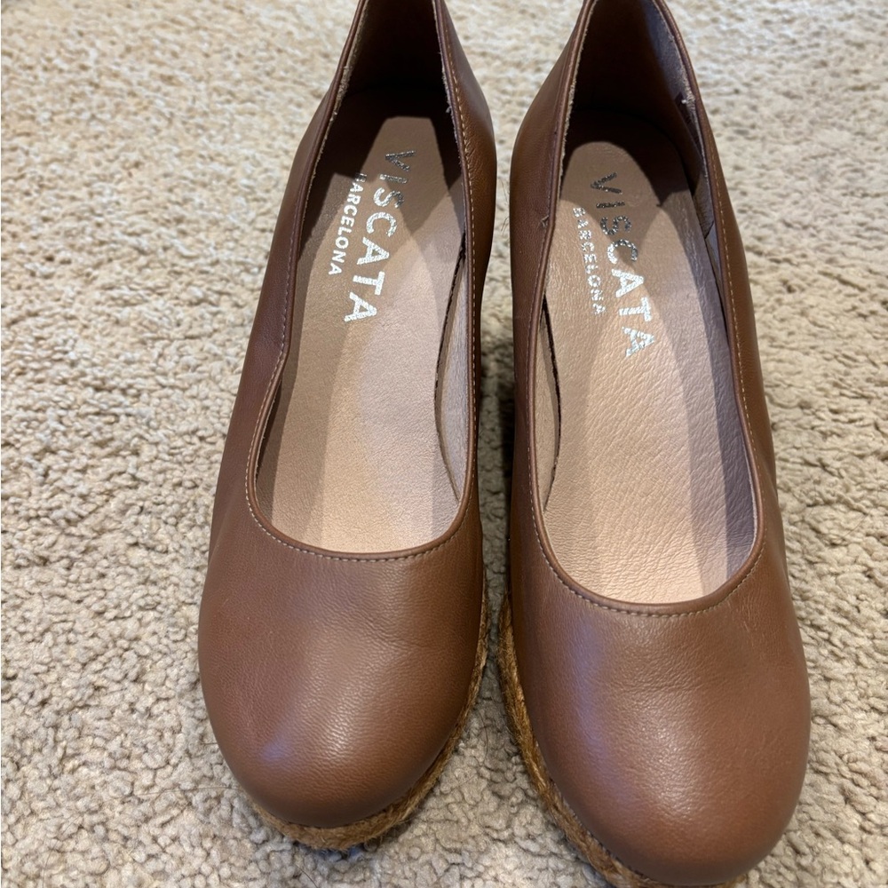 Viscata Barcelona Women's Brown Leather Wedges